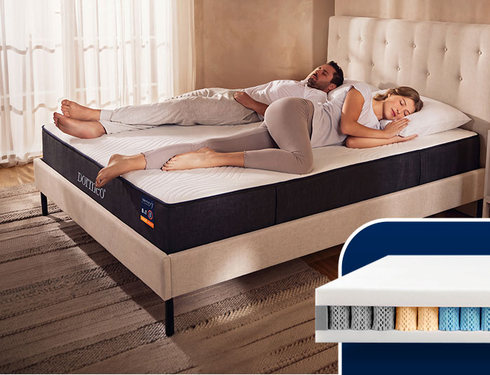 Didelė Octaspring® čiužinio produkto nuotrauka gyvenamojoje aplinkoje